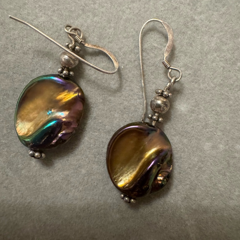 ✨ Sterling Silver 925 Rainbow Shell Earrings ✨
